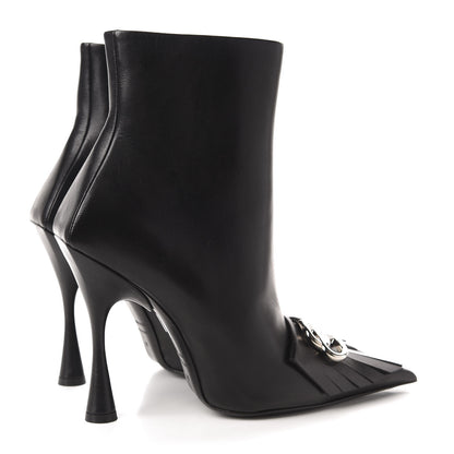 Balenciaga Shiny Kidskin Fringe BB Knife Booties 41 Black 4 of 10