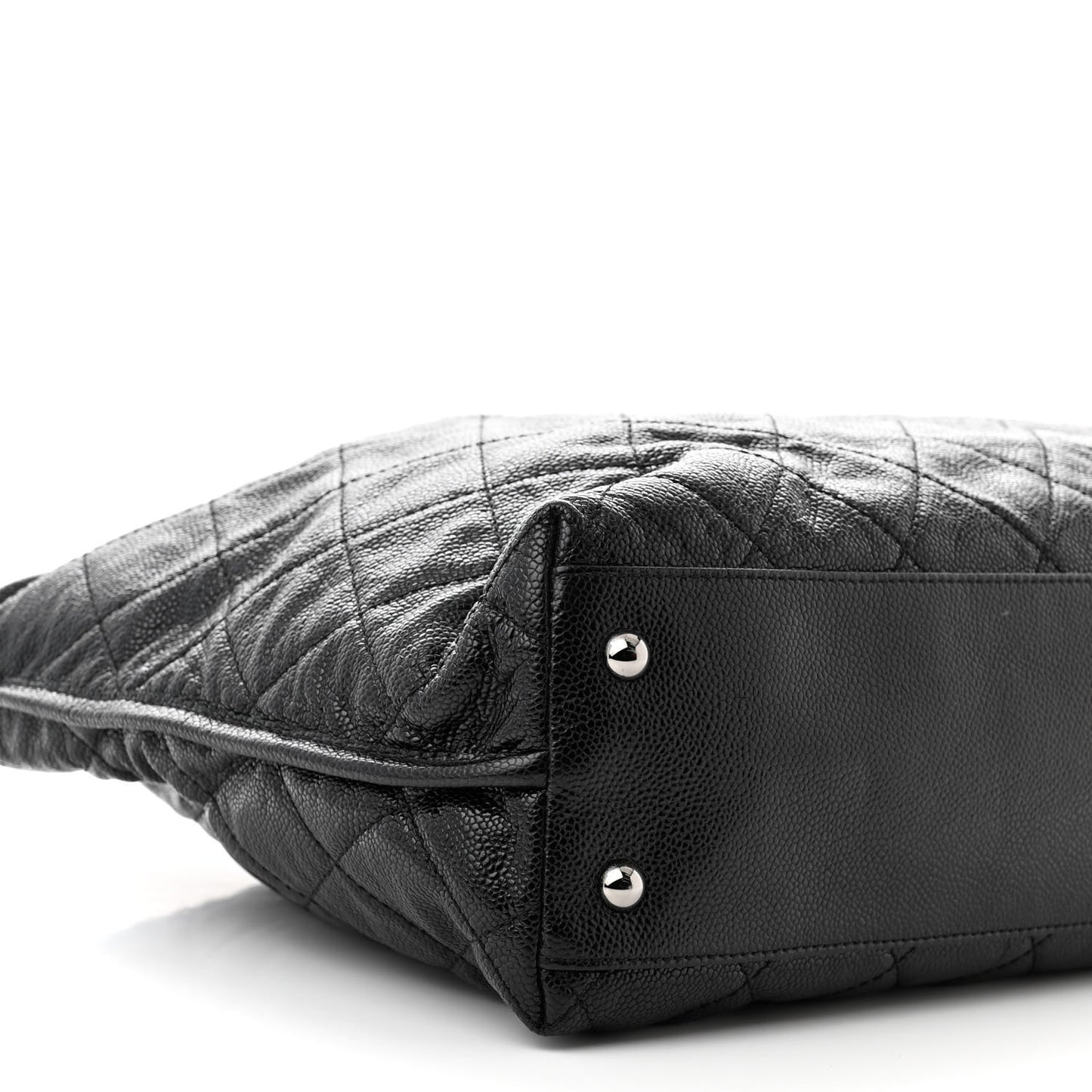 Caviar Quilted French Riviera Shoulder Bag Black