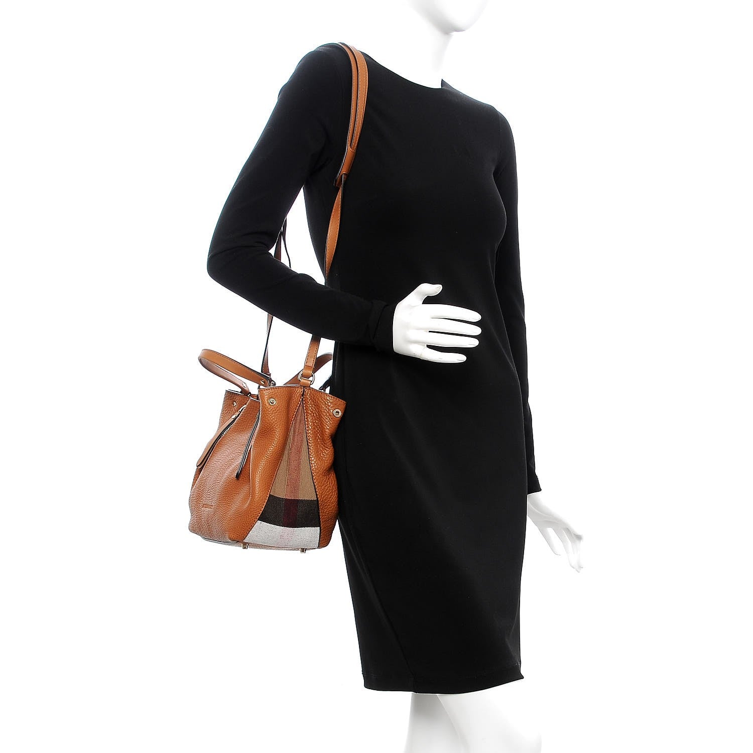 Burberry Grainy Calfskin House Check Small Maidstone Saddle Brown 2 of 10