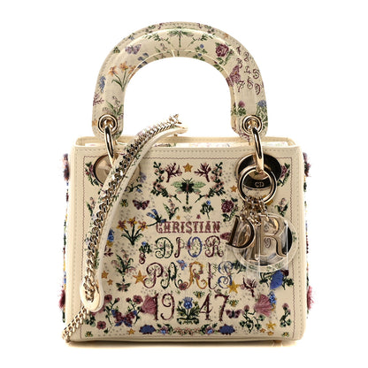 Christian Dior Calfskin Beaded Embroidered Paris 1947 Mini Lady Dior Latte Multicolor 1 of 9