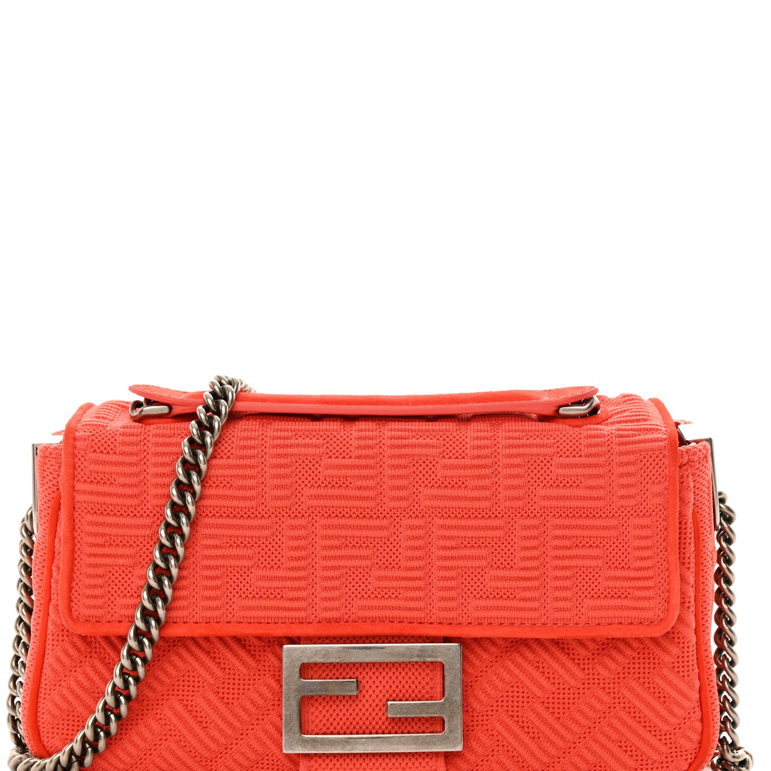 Fendi Technical Fabric FF Midi Chain Baguette Tulipano 8 of 14