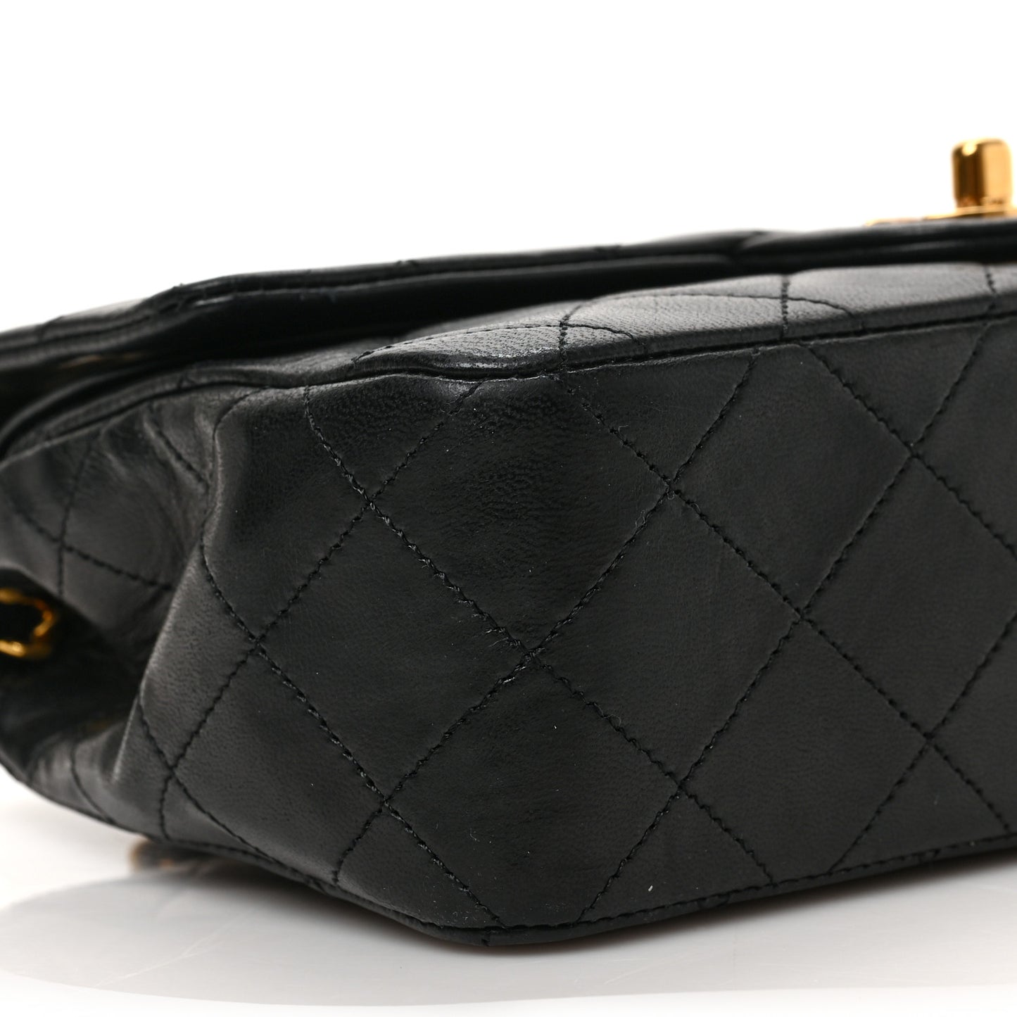 Lambskin Quilted Small Double Flap Black