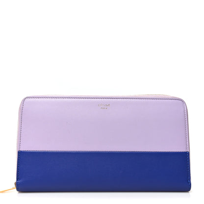 Celine Lambskin Large Zip Around Multifunction Wallet Light Purple Royal Blue 1 of 8