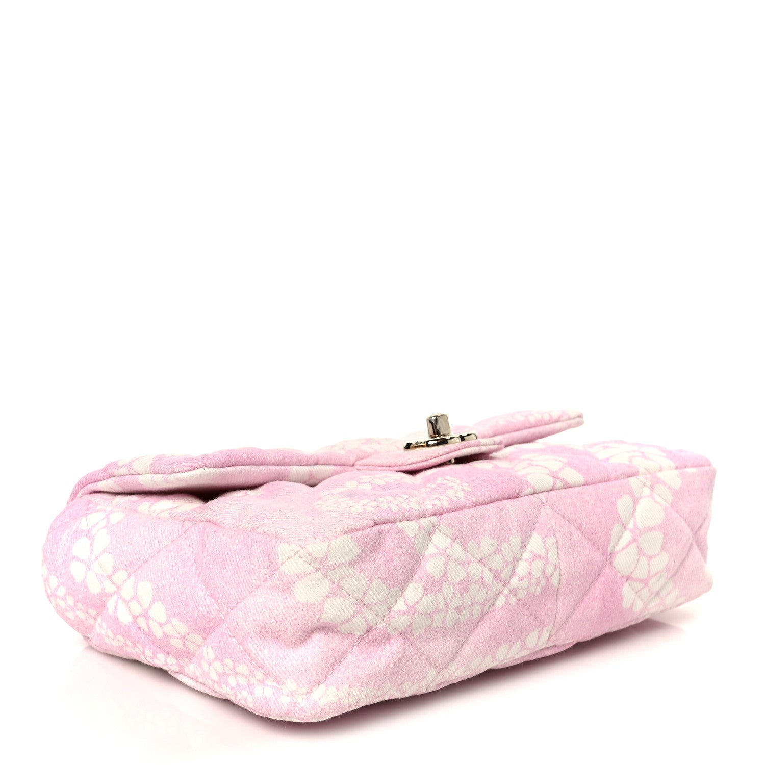 Chanel Printed Denim Quilted Flap Bag Pink White 4 of 11