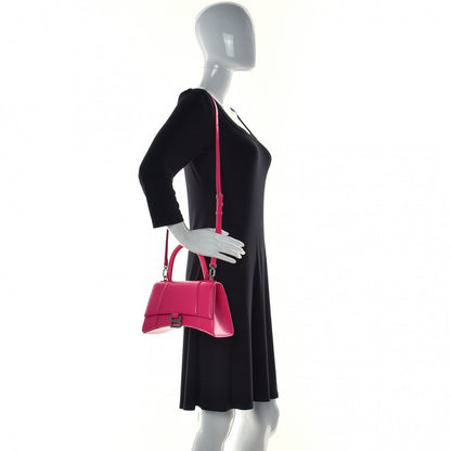 Balenciaga Shiny Box Calfskin Small Hourglass Top Handle Bag Acid Fuchsia 4 of 11