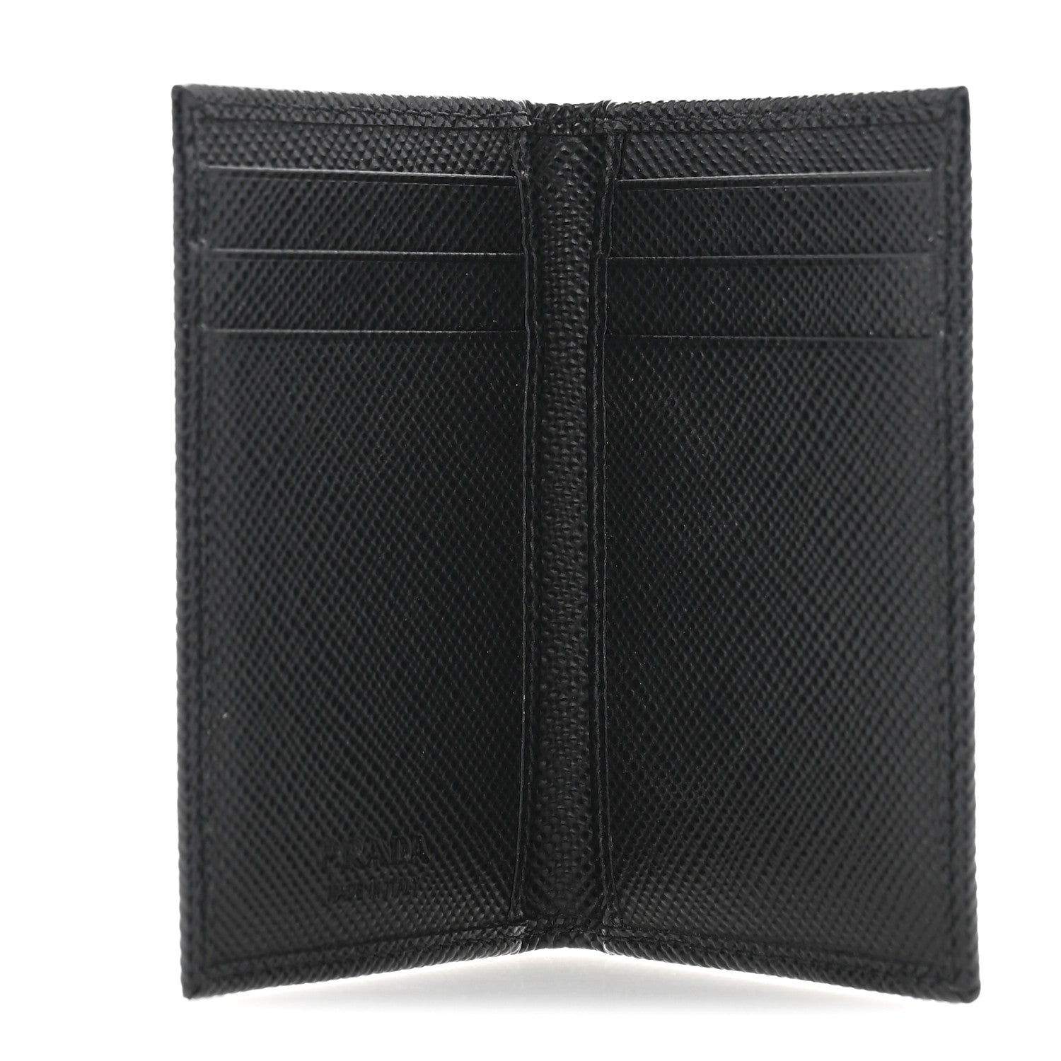 Prada Saffiano Flap Card Holder Black 5 of 8