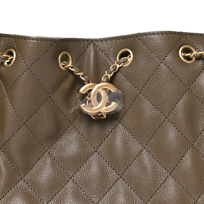 Chanel Caviar Quilted Small Chanel 25 Handbag Dark Khaki 8 of 11