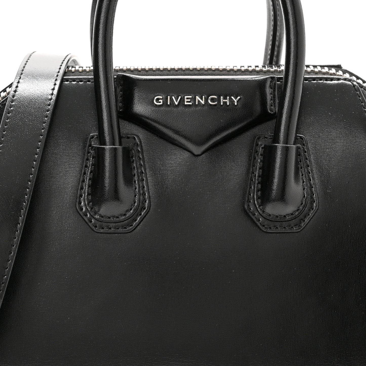Shiny Lord Calfskin Mini Antigona Black