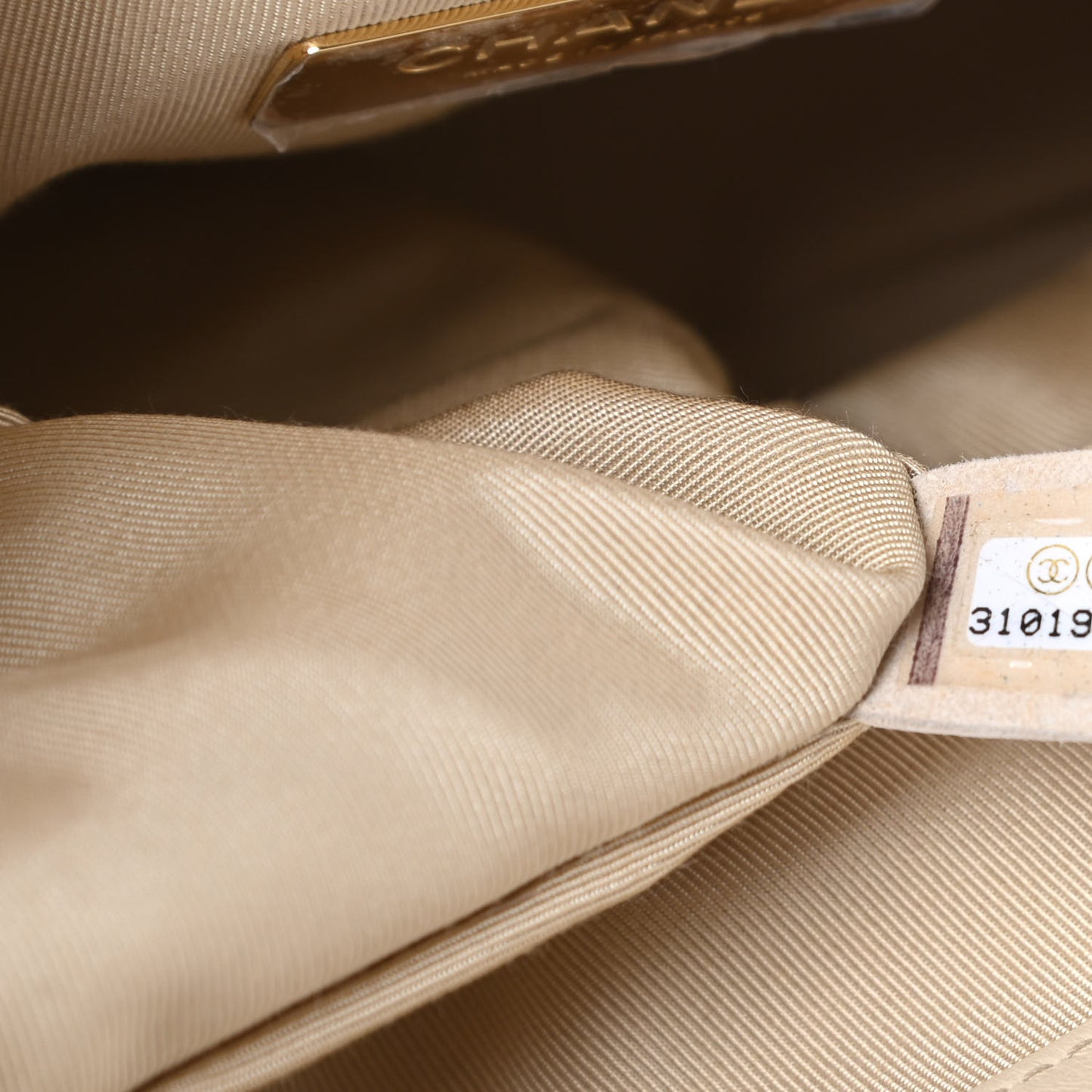 Lambskin Quilted Medium Chanel 19 Flap Beige