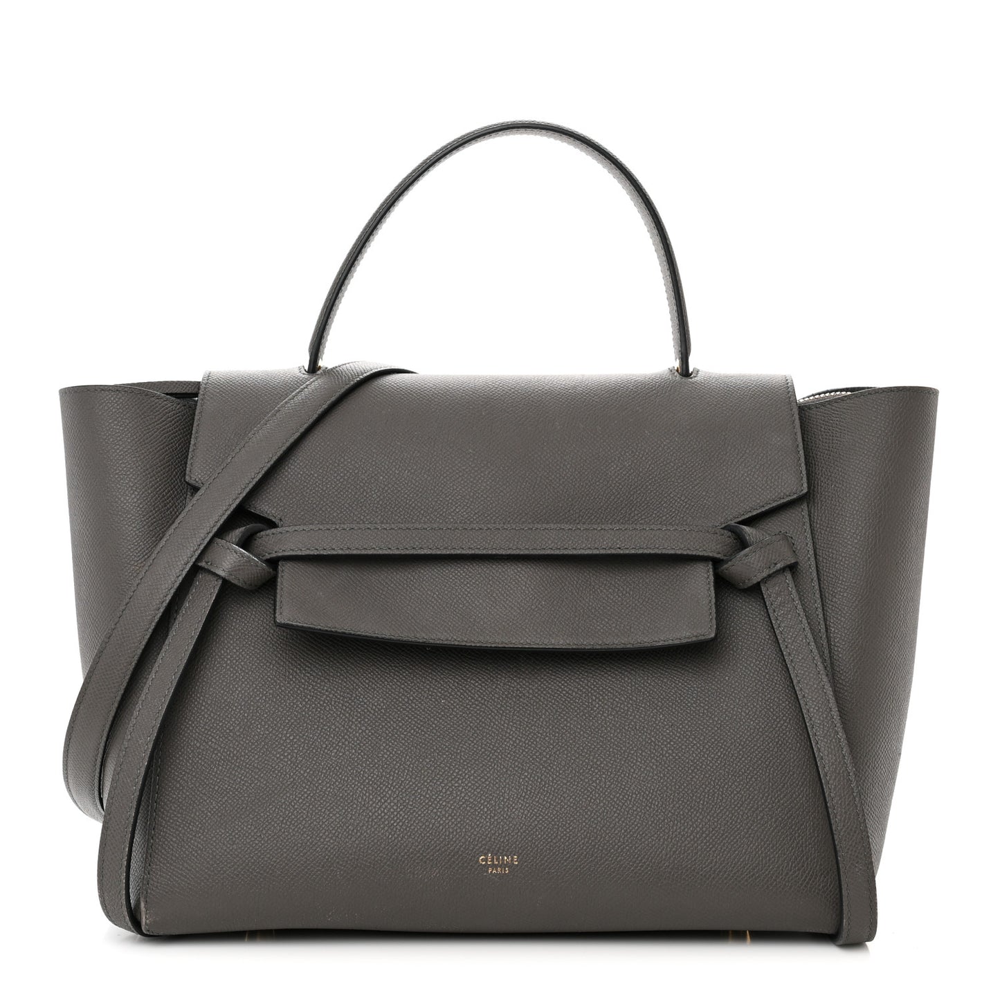 Grained Calfskin Mini Belt Bag Grey