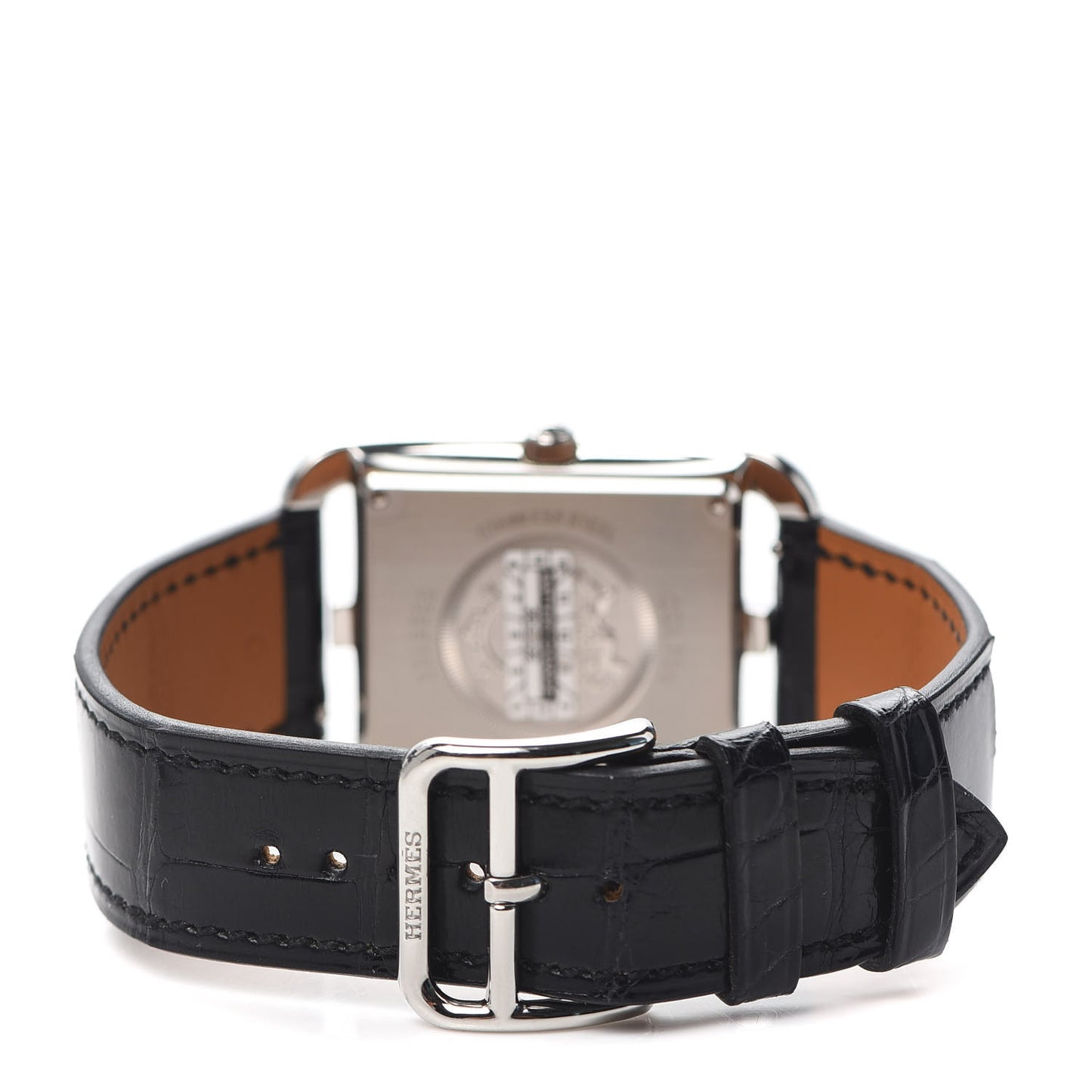 Stainless Steel Alligator Diamond Black Spinel 29mm Cape Cod Chaine d'Ancre Joaillier Quartz Watch Noir