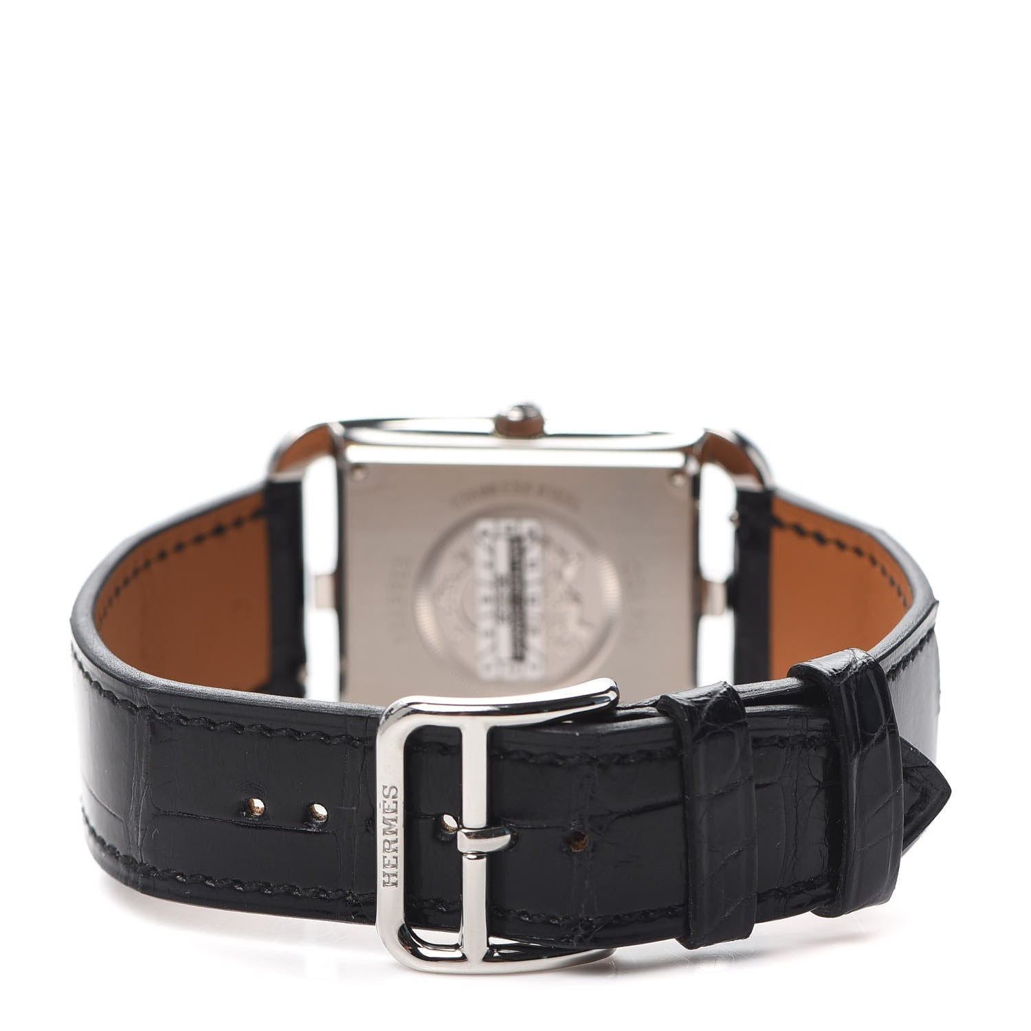 Hermes Stainless Steel Alligator Diamond Black Spinel 29mm Cape Cod Chaine d'Ancre Joaillier Quartz Watch Noir 3 of 5