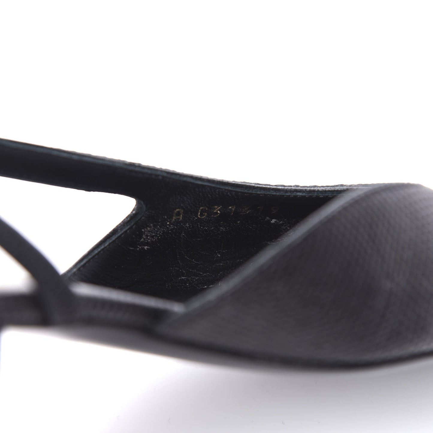 Lizard Grosgrain Cap Toe CC Slingback Sandals 36 Black