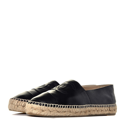Chanel Lambskin CC Espadrilles 40 Black 3 of 9