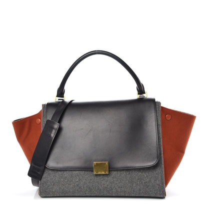 Celine Felt Smooth Calfskin Tri-color Medium Trapeze Brick 1 of 14