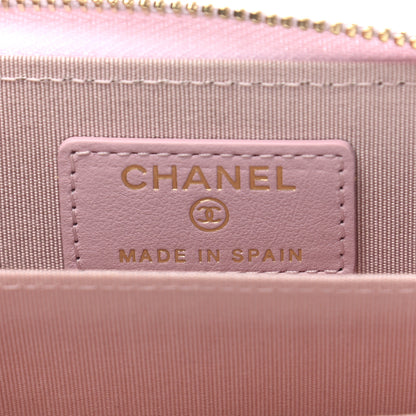 Chanel Lambskin Quilted Chanel 19 Zip Around Coin Purse Wallet Light Pink 6 of 7