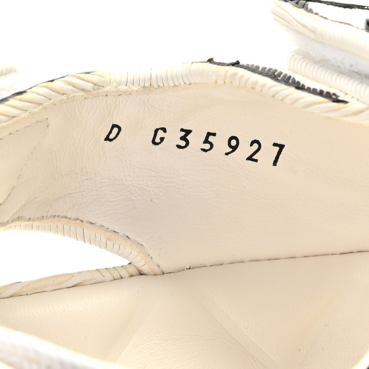 Printed Calfskin Velcro Dad Sandals 36.5 White Black