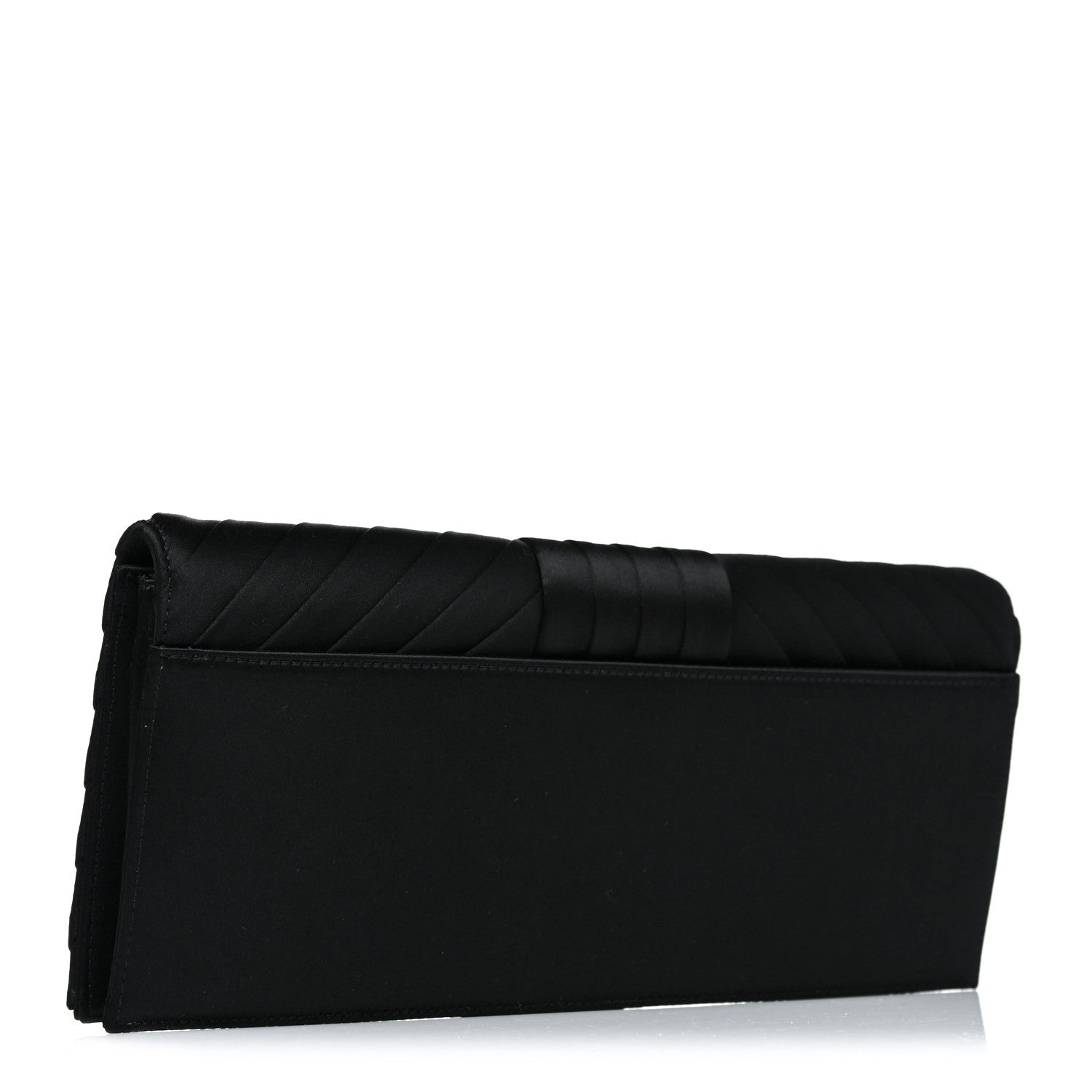 Chanel Satin Pleated Flap Clutch Black 3 of 7