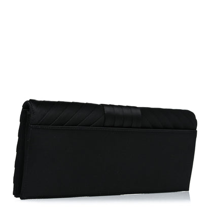 Chanel Satin Pleated Flap Clutch Black 3 of 7