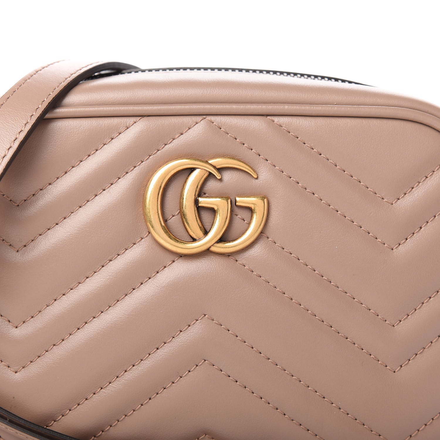 Gucci Calfskin Matelasse Mini GG Marmont Chain Shoulder Bag Porcelain Rose 10 of 11