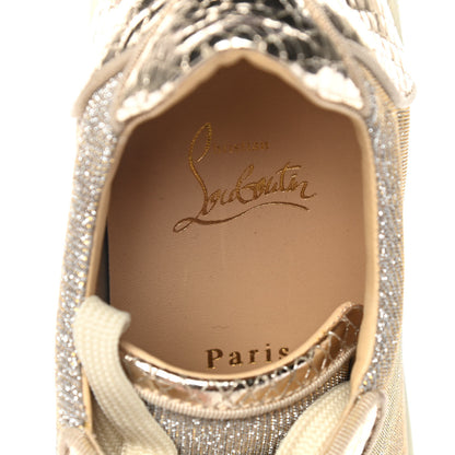 Christian Louboutin Seava Glitter Lame Flat Sneakers 37.5 Light Gold 8 of 10