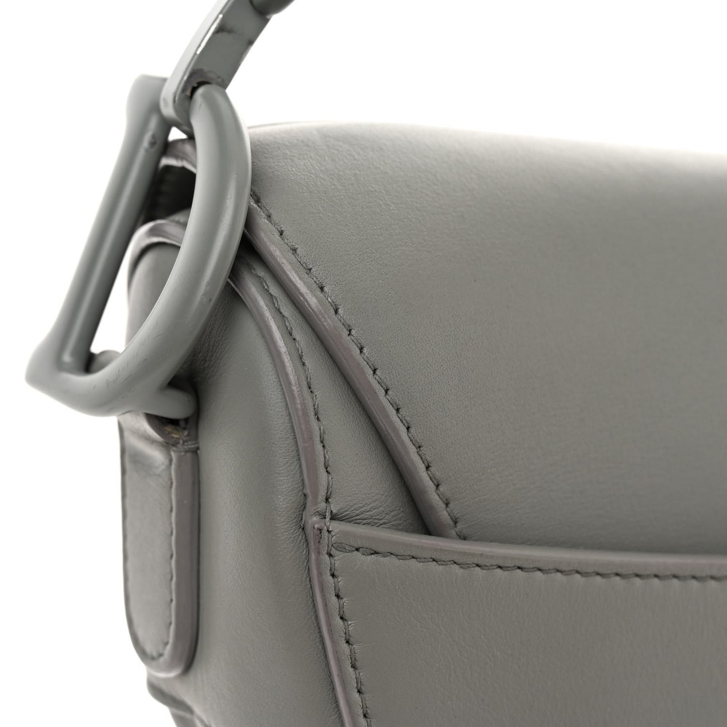 Ultra Matte Calfskin Saddle Bag Grey