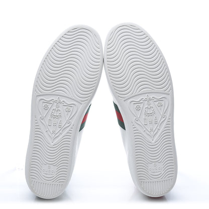 Gucci Calfskin Ayers Bee Embroidered Womens Ace Sneakers 41 White Green 5 of 10