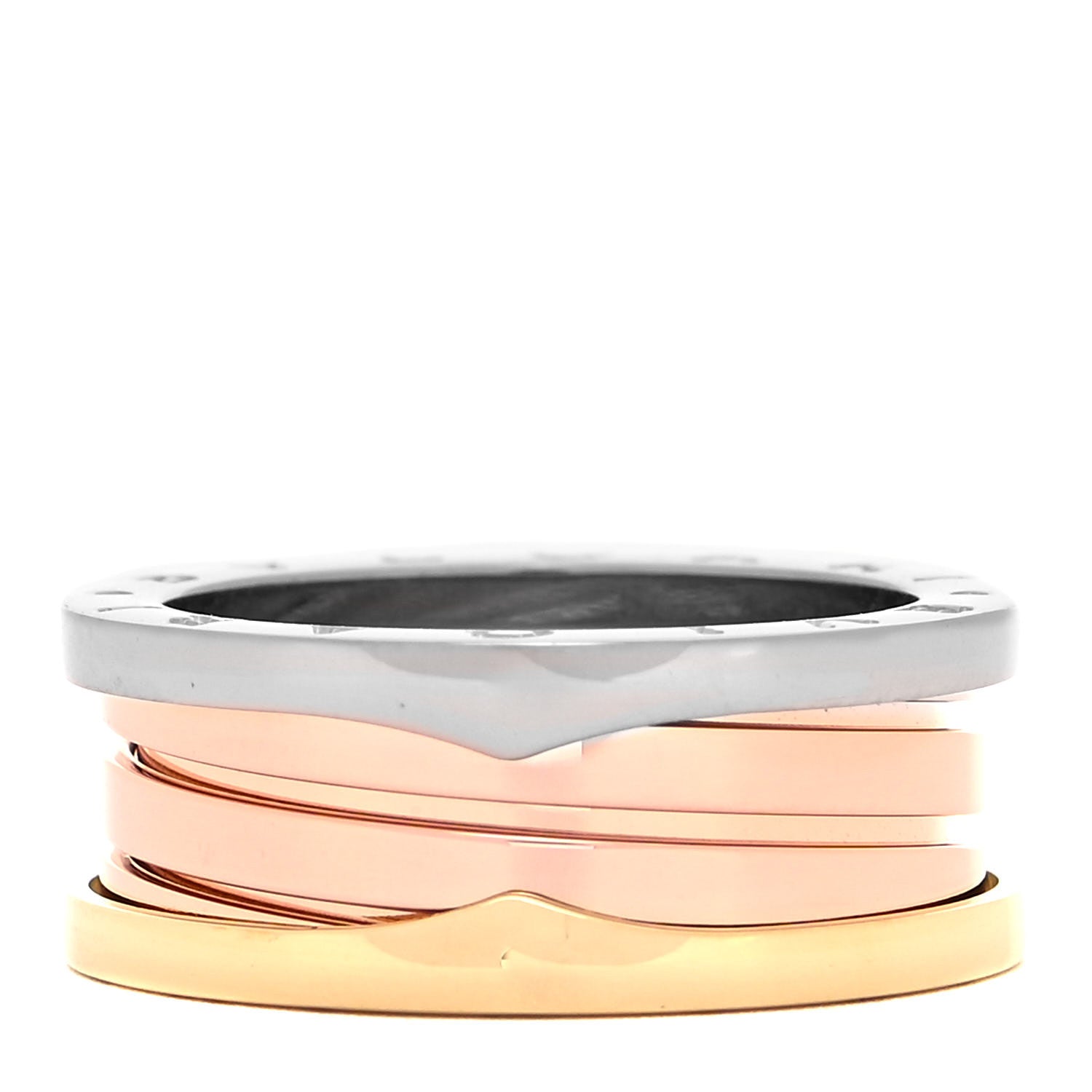 Bulgari 18K Rose White Yellow Gold B.Zero1 3 Band Ring 57 8 1 of 6