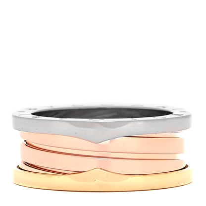 Bulgari 18K Rose White Yellow Gold B.Zero1 3 Band Ring 57 8 1 of 6