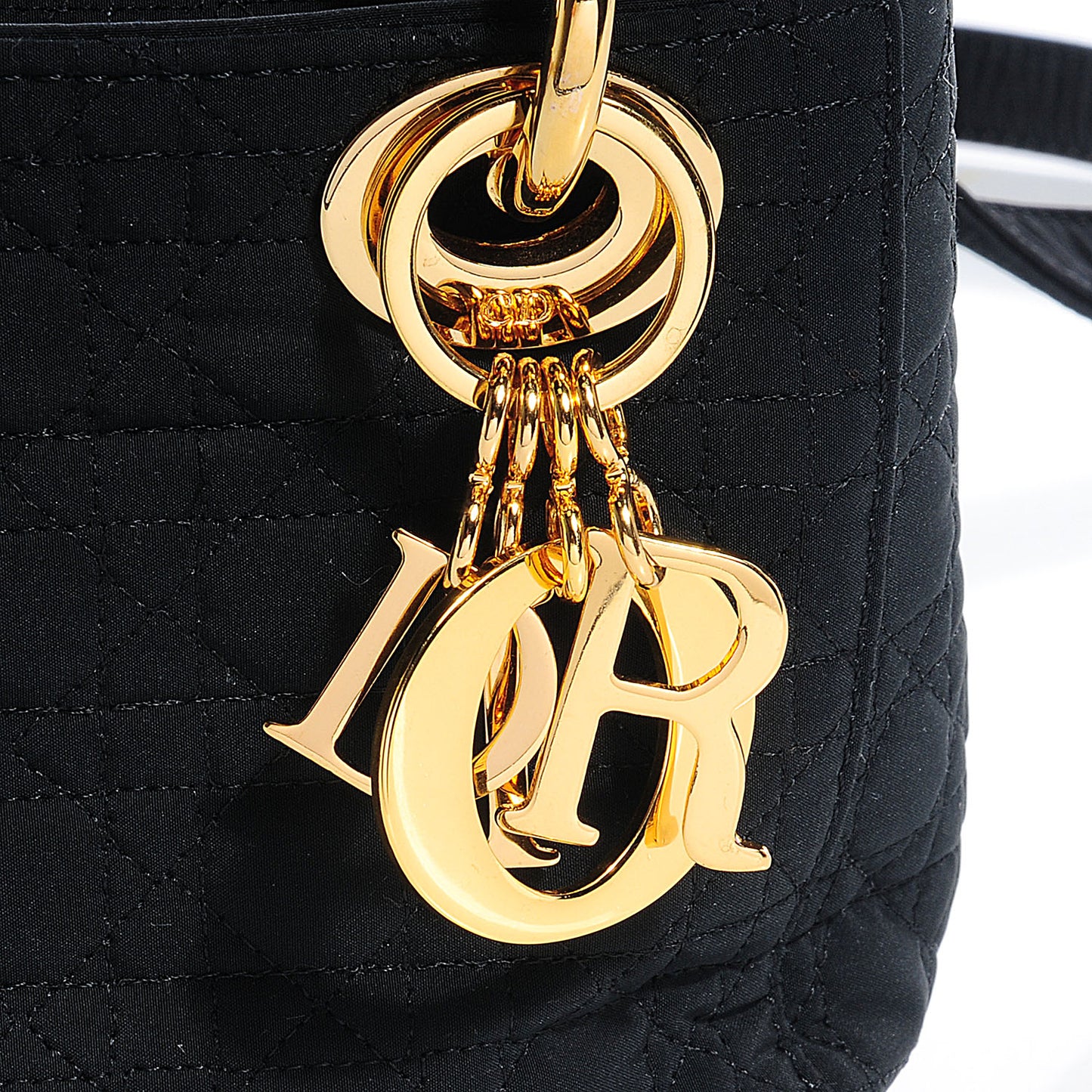 Nylon Cannage Mini Lady Dior Black