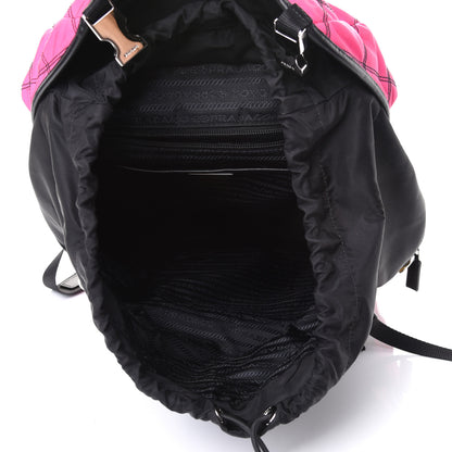 Prada Tessuto Nylon Impunturato Double Buckle Backpack Black Multicolor 4 of 4
