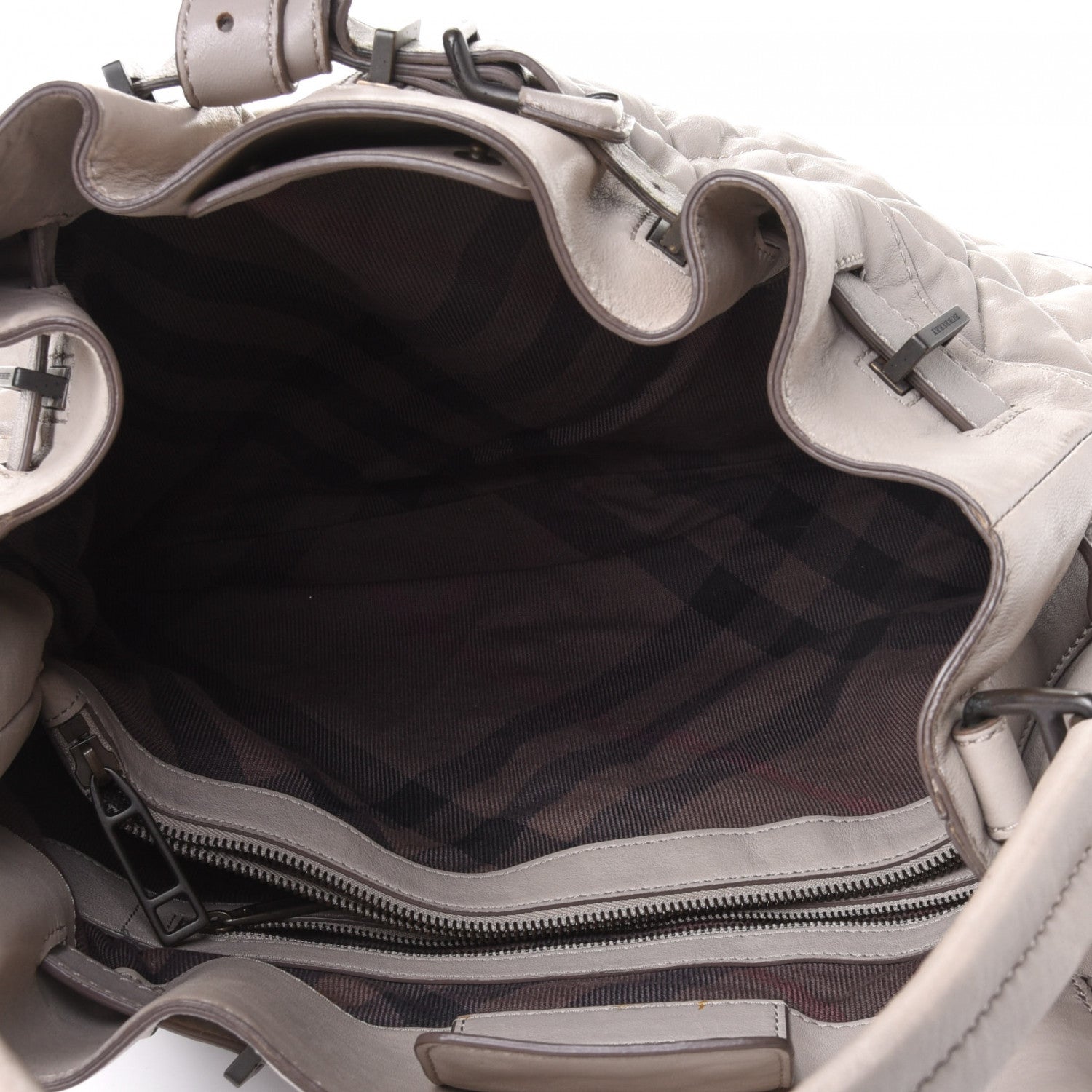 Burberry Lambskin Quilted Medium Enmore Hobo Grey 4 of 4