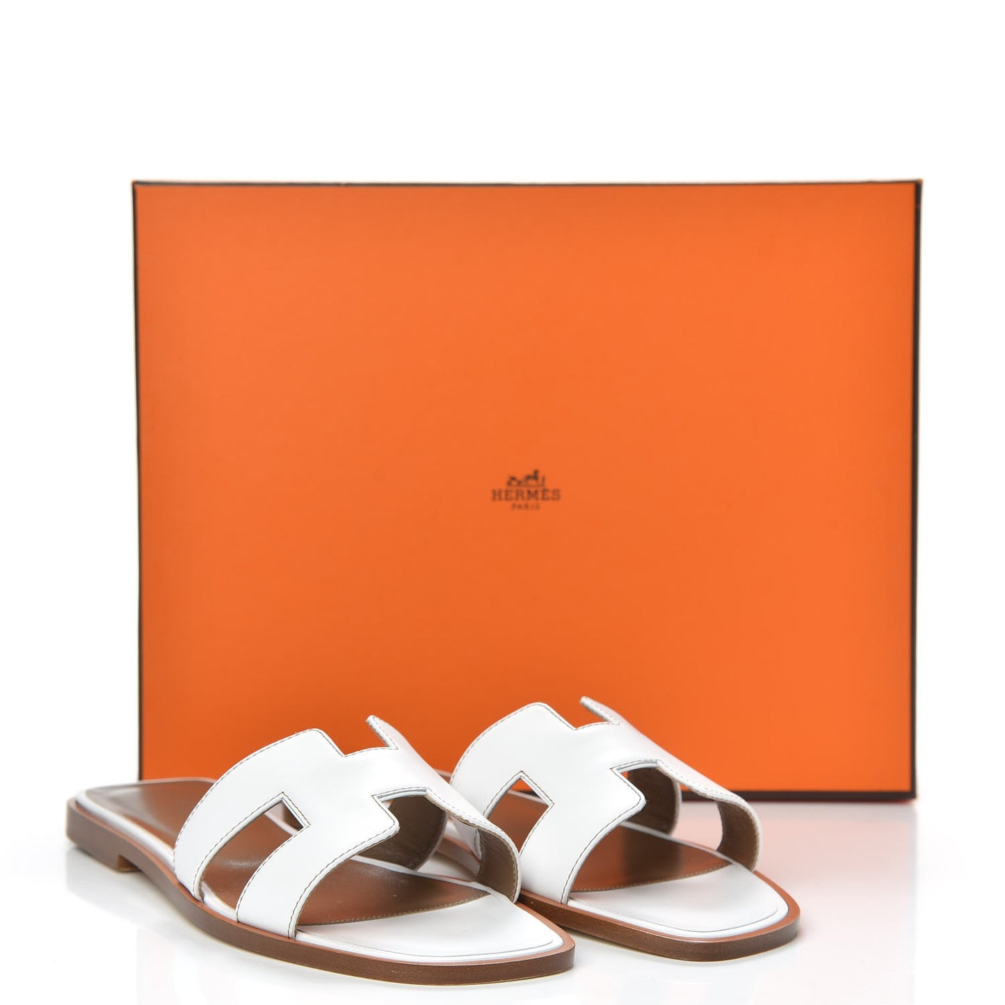Box Calfskin Oran Sandals 37.5 White