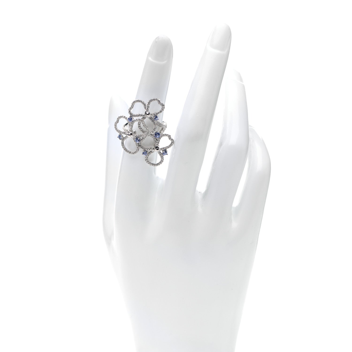Tiffany Platinum Diamond Tanzanite Paper Flowers Open Cluster Ring 51 5.75 2 of 5