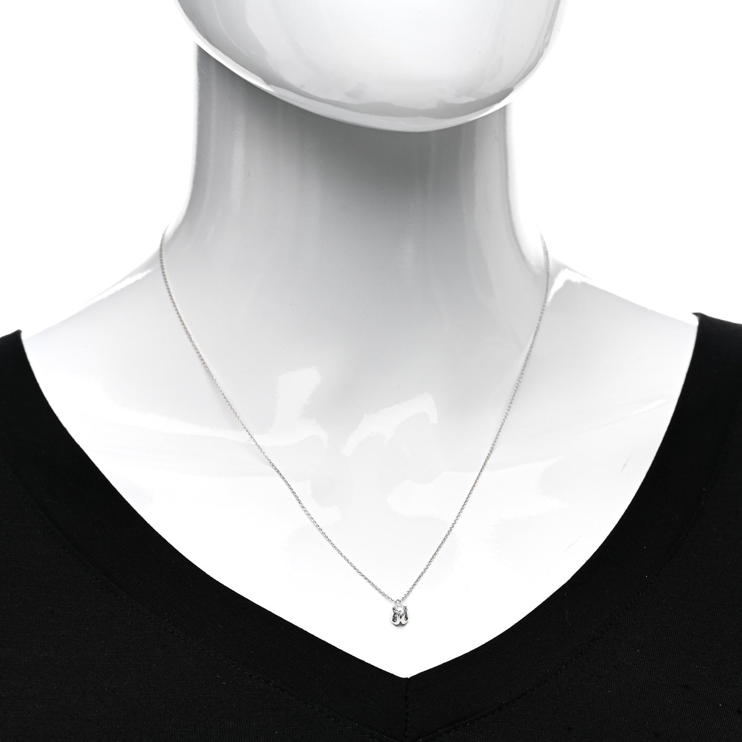 18K White Gold Diamond .16ct Pendant Necklace