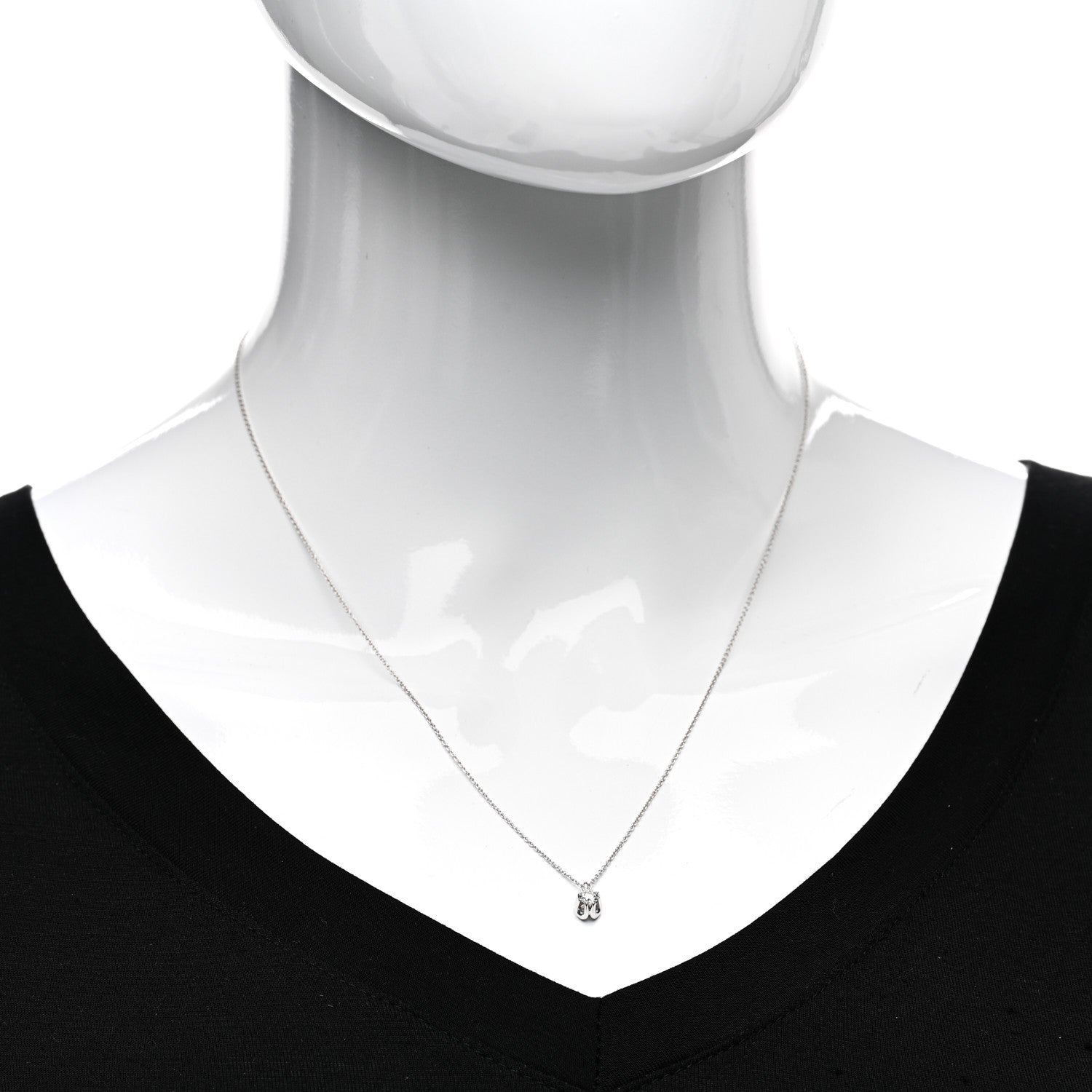 Roberto Coin 18K White Gold Diamond .16ct Pendant Necklace 2 of 5
