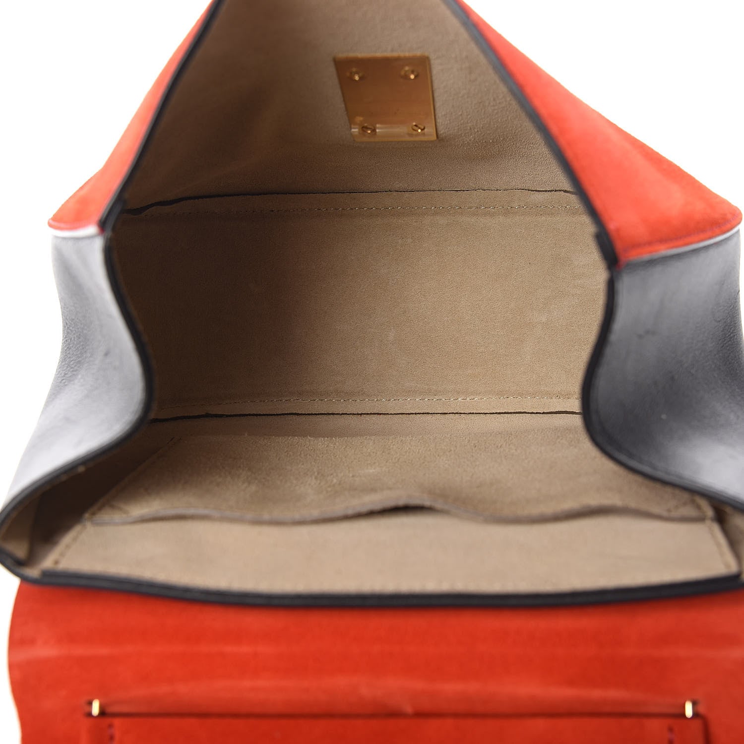 Chloe Suede Smooth Calfskin Drew Shoulder Bag Plaid Red Black 5 of 12
