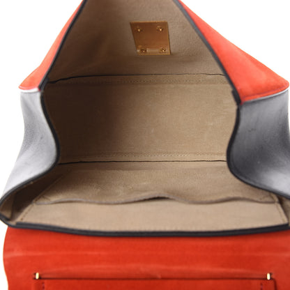 Chloe Suede Smooth Calfskin Drew Shoulder Bag Plaid Red Black 5 of 12