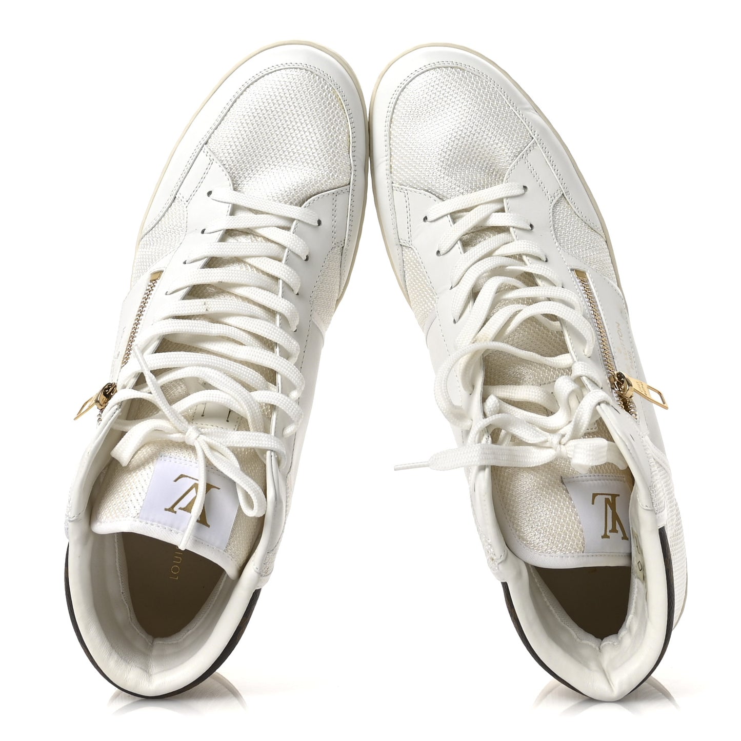 Monogram Calfskin Rivoli High Top Sneakers 10 White
