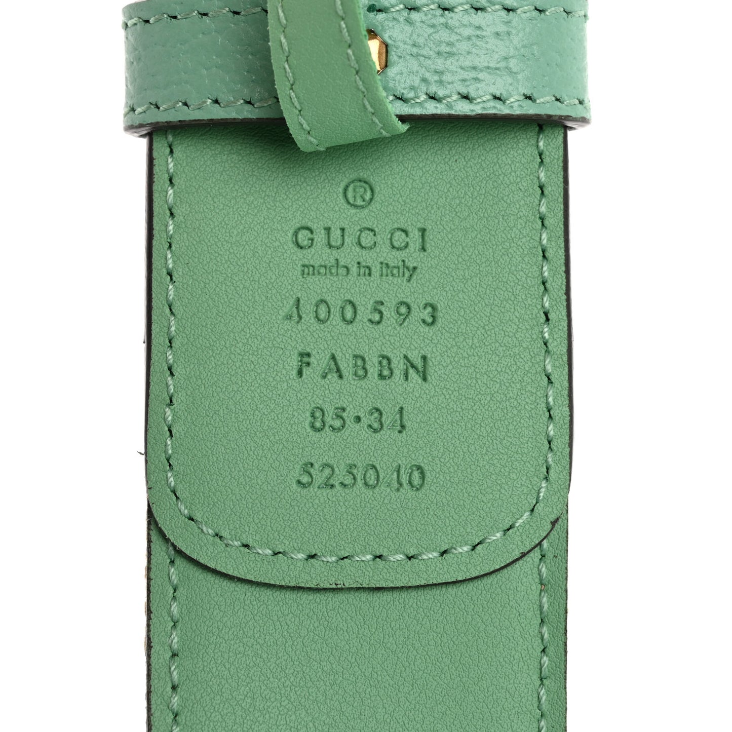 Monogram Jumbo GG Textured Dollar Calfskin Double G 40mm Belt 85 34 Mint Green