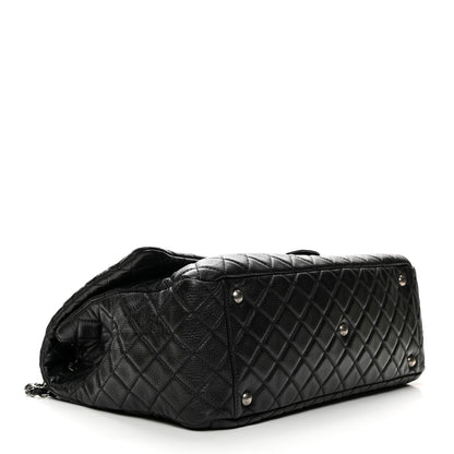 Chanel Calfskin Quilted XXL Travel Flap Bag Black 4 of 9