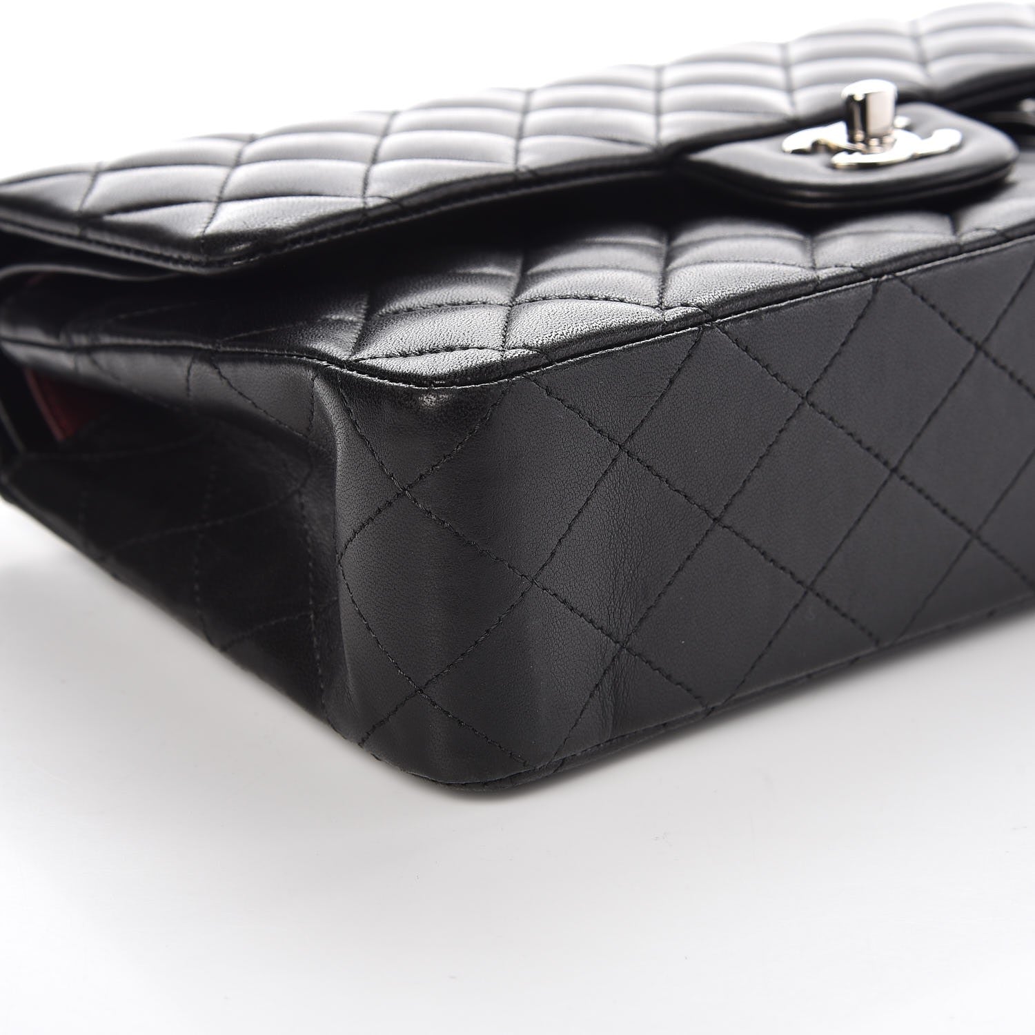 Chanel Lambskin Quilted Medium Double Flap Black 8 of 9