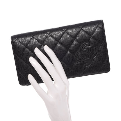 Chanel Caviar Quilted CC Yen Wallet Black 2 of 9