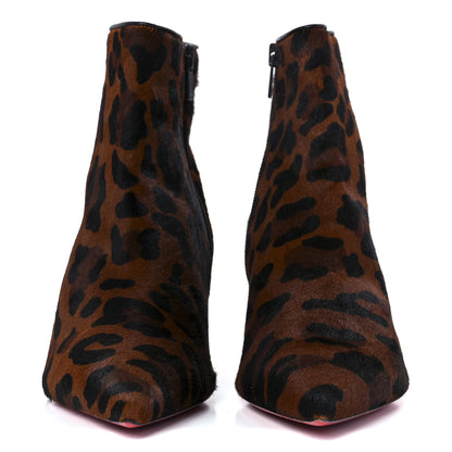 Christian Louboutin Pony Hair Leopard Print So Kate Booty 55 Ankle Boots 40 Black 2 of 9