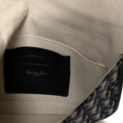 Christian Dior Oblique Flap Pouch Clutch Blue 5 of 9