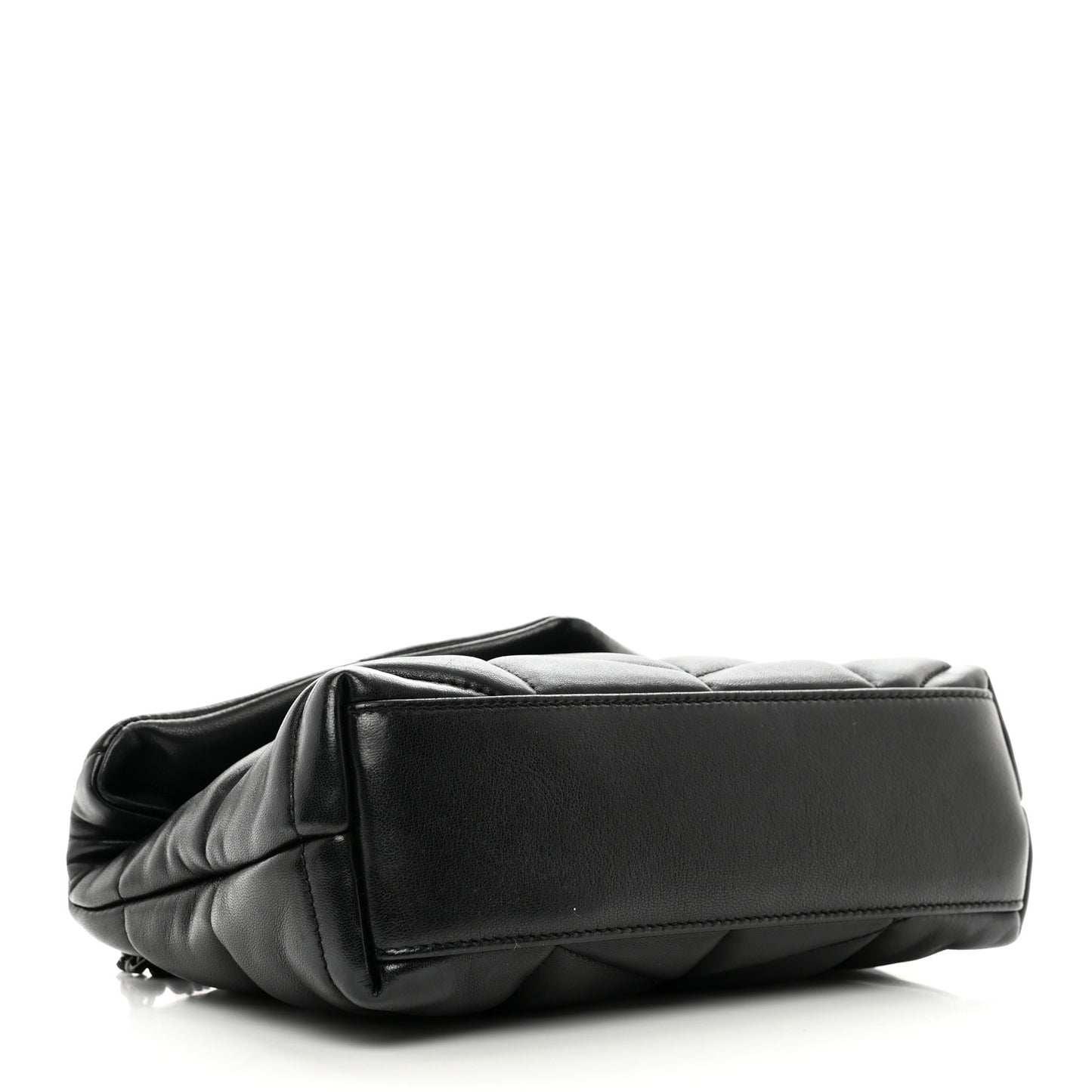 Lambskin Quilted Toy Loulou Puffer Monogram Monochrome Chain Satchel Black