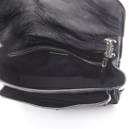 Saint Laurent Crinkled Calfskin Matelasse Monogram Large Niki Chain Satchel Black 4 of 9