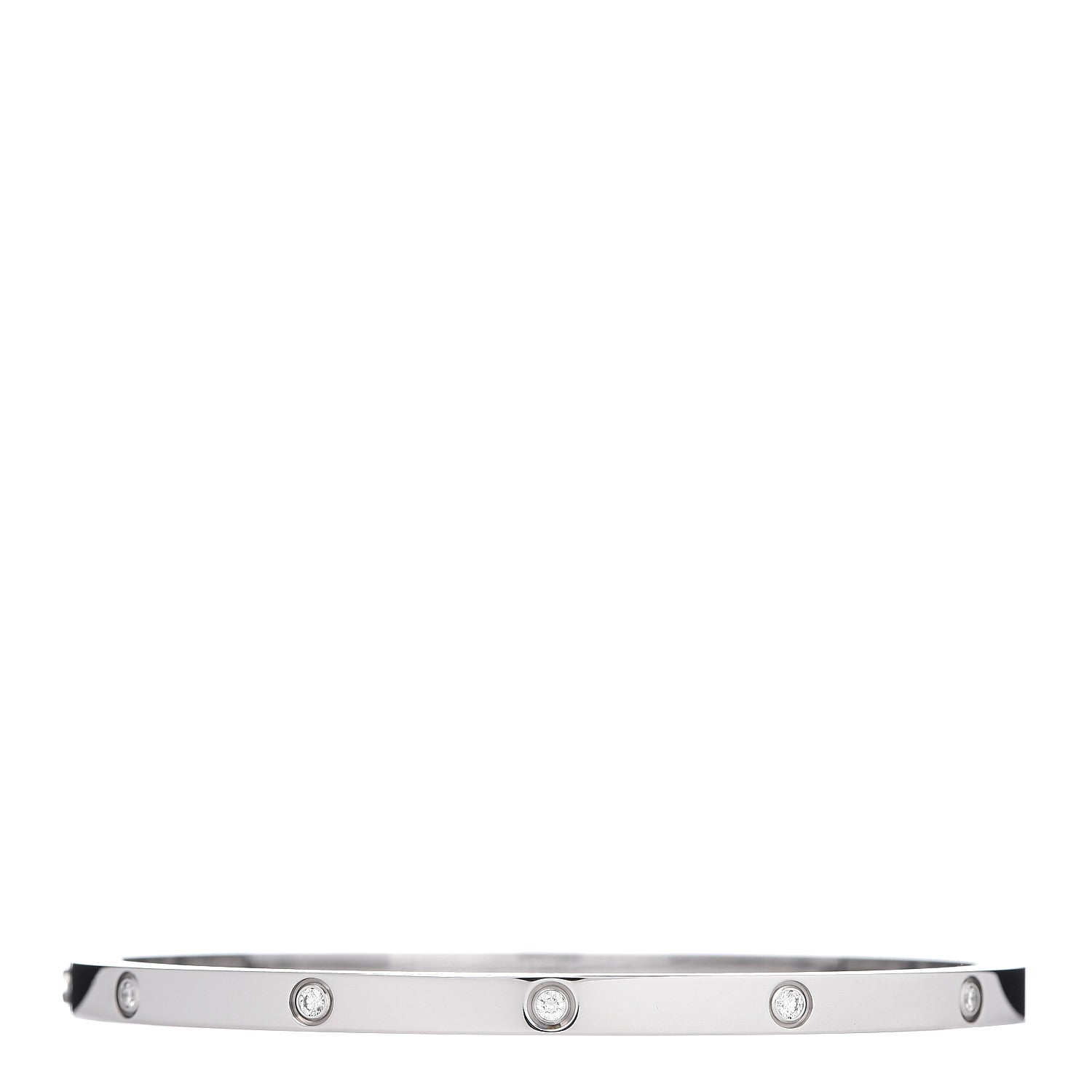 Cartier 18K White Gold 10 Diamond Small LOVE Bracelet 17 3 of 5