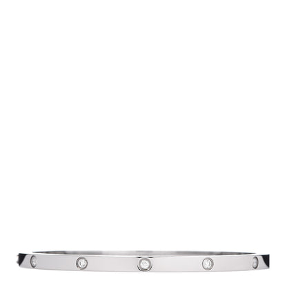 Cartier 18K White Gold 10 Diamond Small LOVE Bracelet 17 3 of 5
