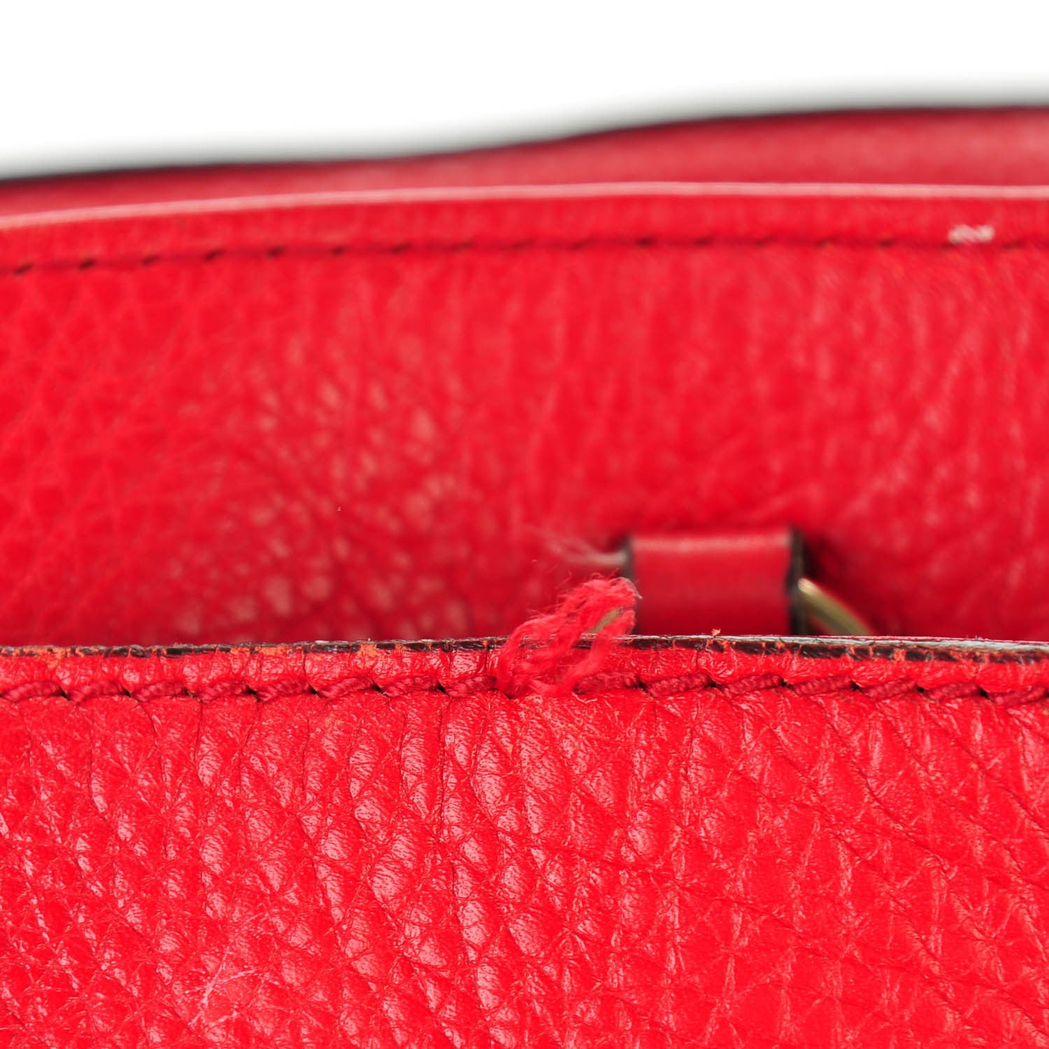 Gucci Pebbled Calfskin Medium Soho Chain Shoulder Bag Tabasco Red 7 of 11